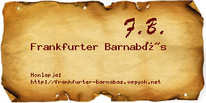 Frankfurter Barnabás névjegykártya